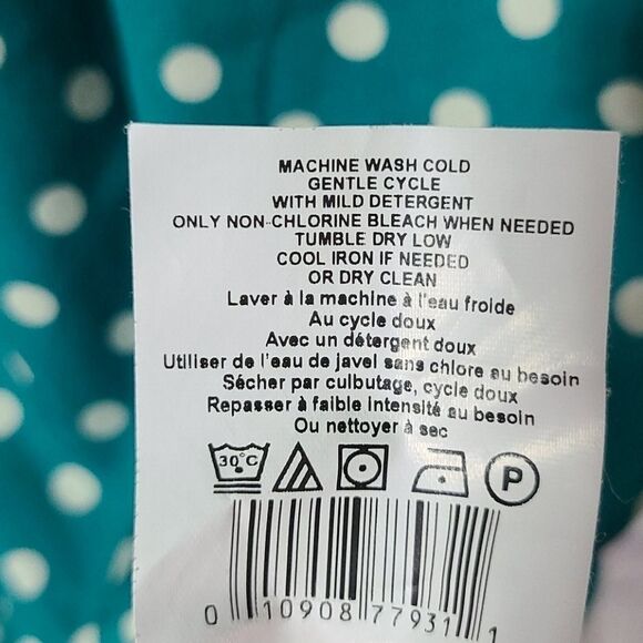 Motherhood Maternity Teal Polka Dot Ruffle Dress Crepe Chiffon Sleeveless Small - Picture 7 of 9